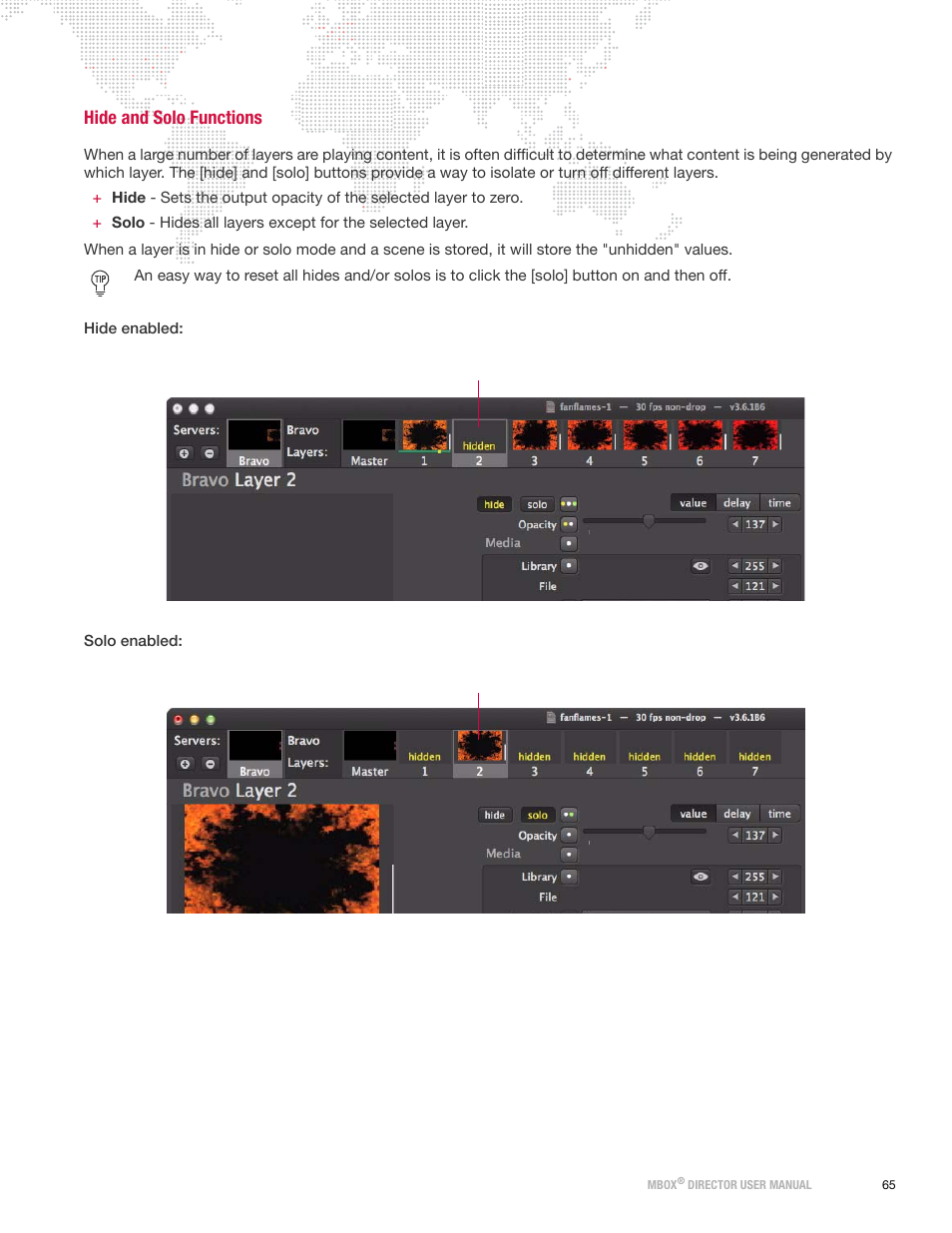 Hide and solo functions | PRG Mbox Director User Manual v3.7 User Manual | Page 71 / 80