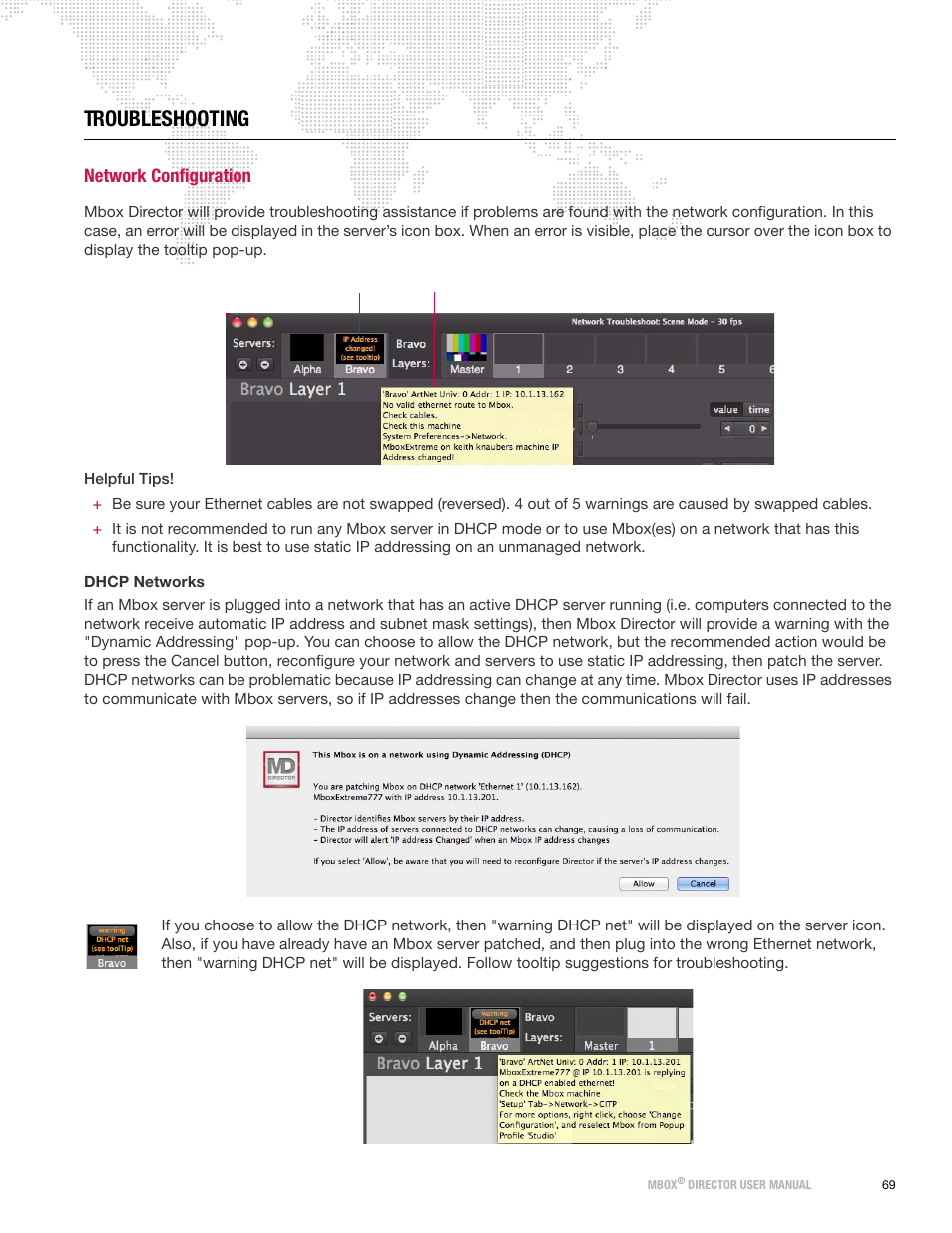 Troubleshooting, Network configuration | PRG Mbox Director User Manual v3.7 User Manual | Page 75 / 80