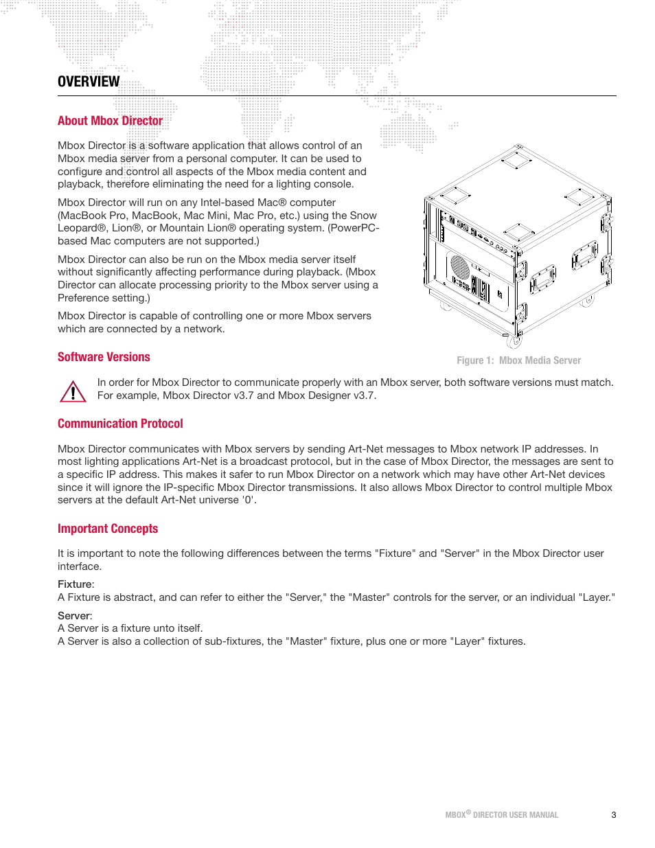 Overview, About mbox director, Software versions | Communication protocol, Important concepts | PRG Mbox Director User Manual v3.7 User Manual | Page 9 / 80