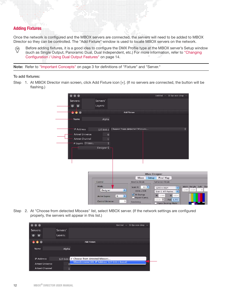 Adding fixtures, Oceed to | PRG Mbox Director User Manual v3.6.1 User Manual | Page 18 / 80