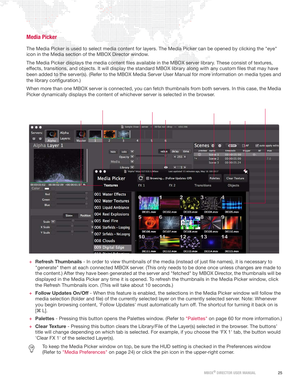 Media picker, Refer to | PRG Mbox Director User Manual v3.6.1 User Manual | Page 31 / 80