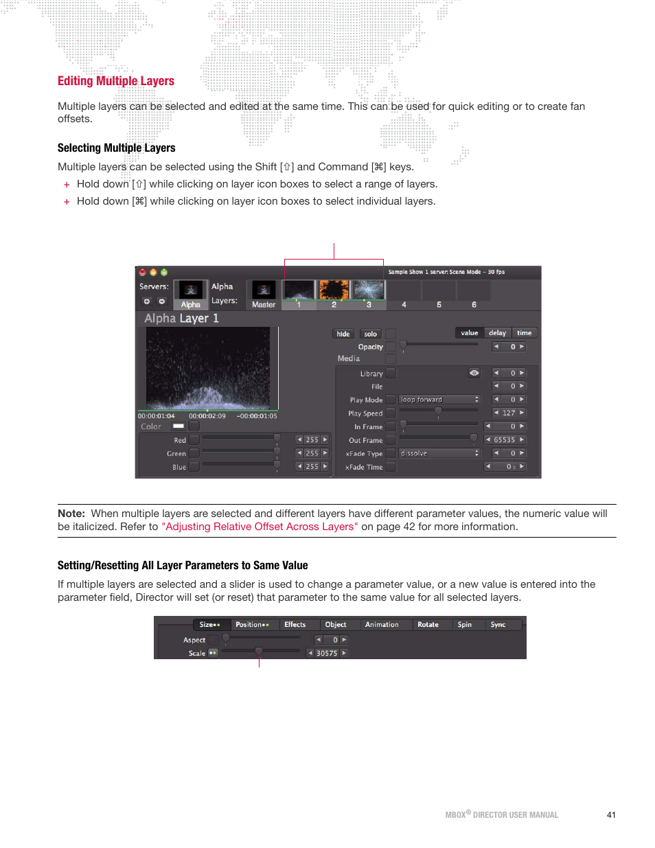 Editing multiple layers, Selecting multiple layers | PRG Mbox Director User Manual v3.6.1 User Manual | Page 47 / 80