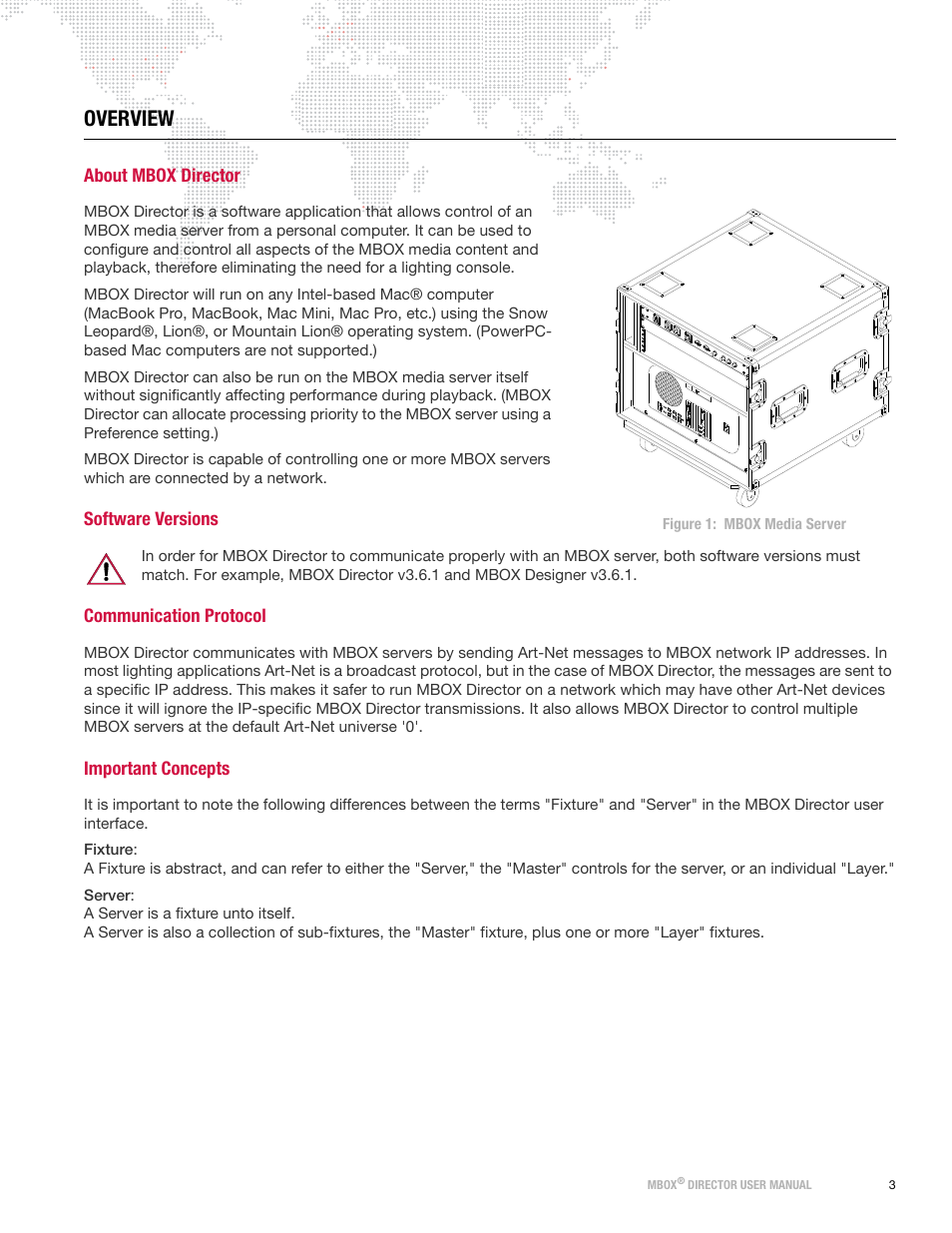 Overview, About mbox director, Software versions | Communication protocol, Important concepts | PRG Mbox Director User Manual v3.6.1 User Manual | Page 9 / 80