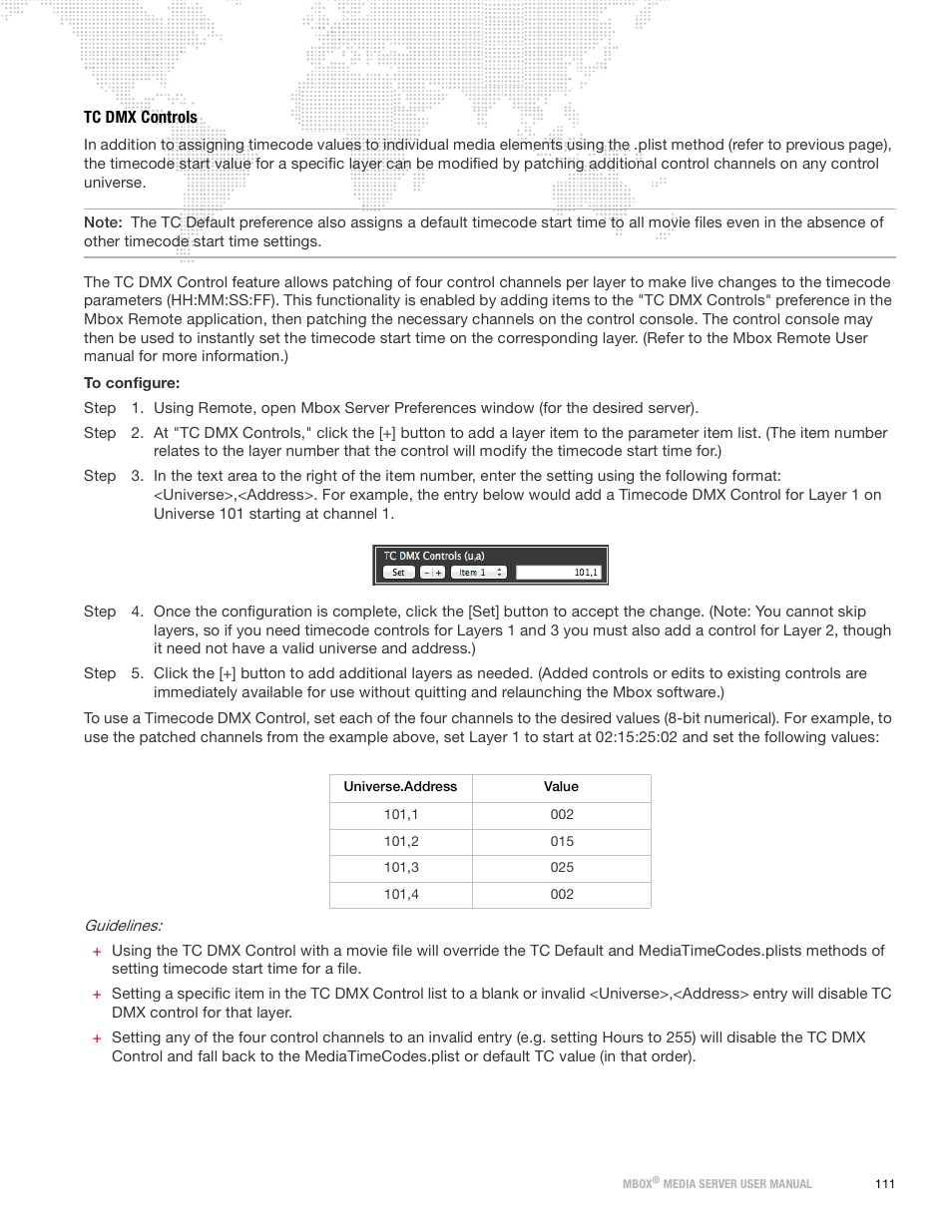 Tc dmx controls | PRG Mbox Designer Manual 3.9 User Manual | Page 119 / 206