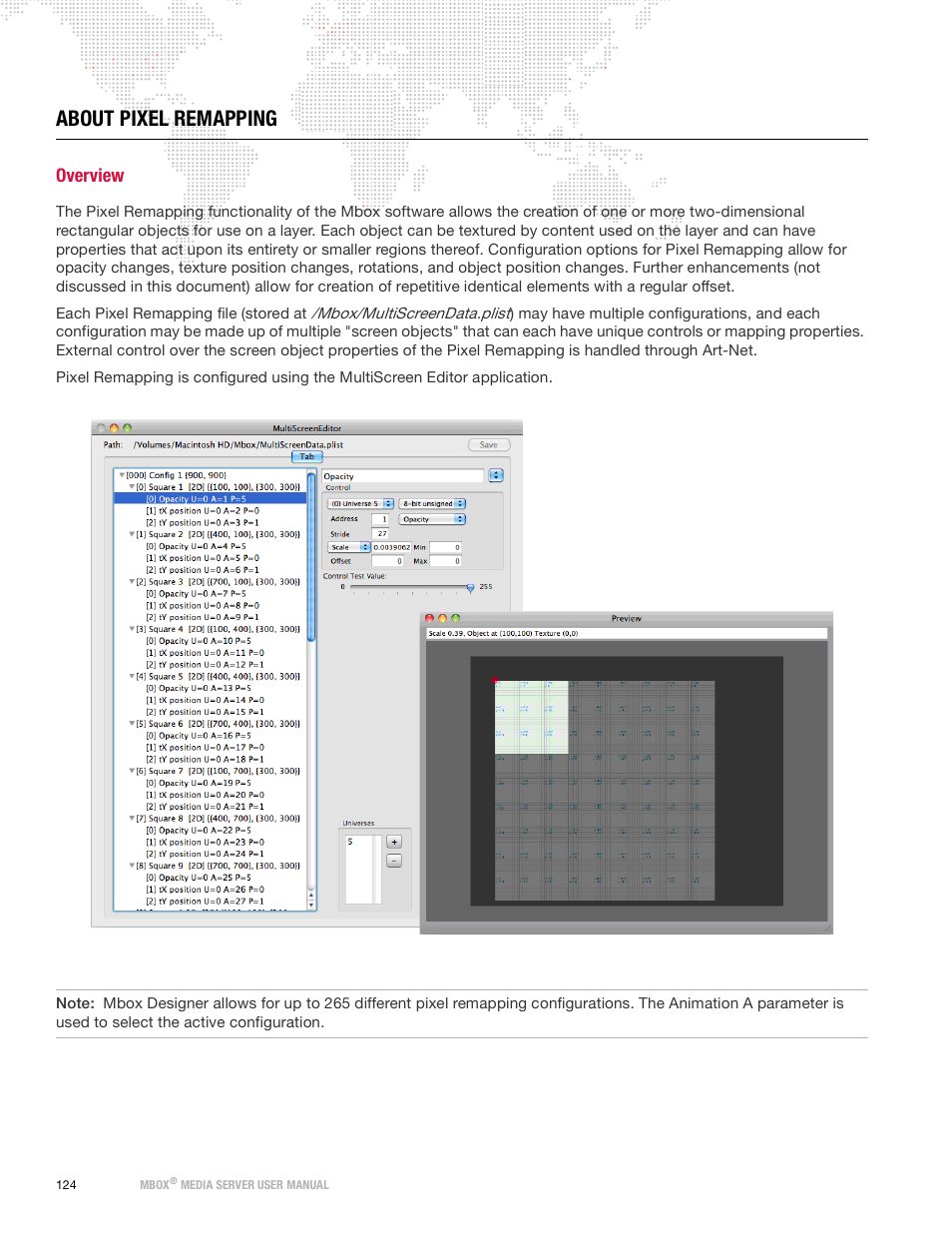 About pixel remapping, Overview | PRG Mbox Designer Manual 3.9 User Manual | Page 132 / 206