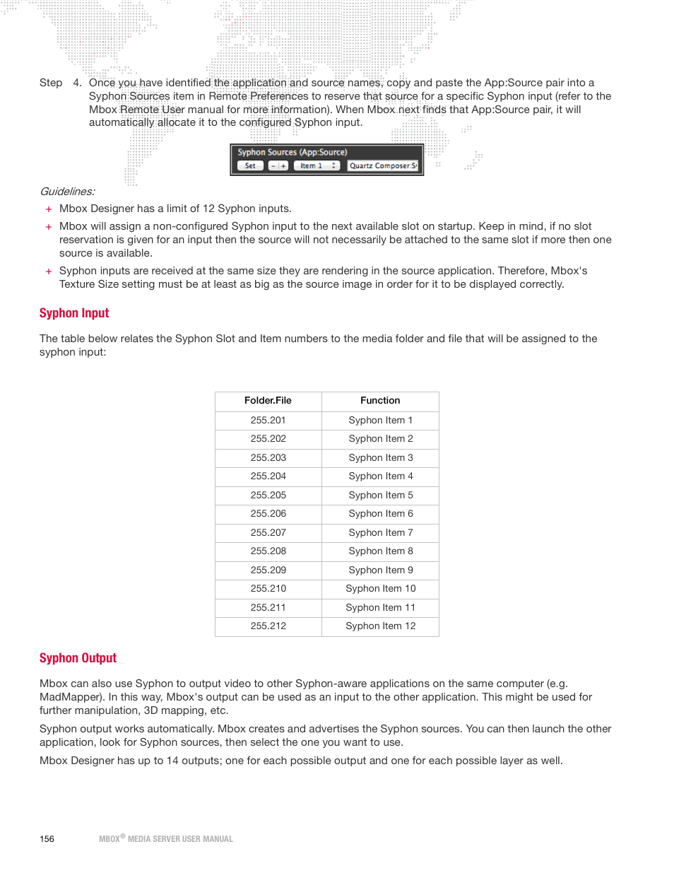Syphon input, Syphon output, Syphon input syphon output | PRG Mbox Designer Manual 3.9 User Manual | Page 164 / 206