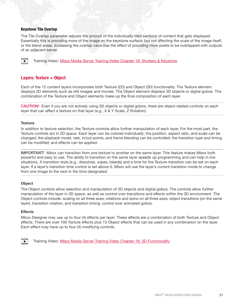 Keystone tile overlap, Layers: texture + object | PRG Mbox Designer Manual 3.9 User Manual | Page 29 / 206