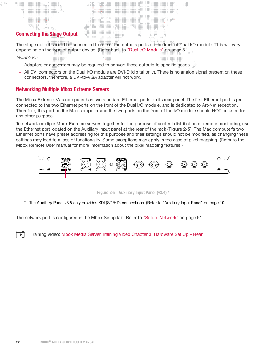 Connecting the stage output, Networking multiple mbox extreme servers, Guidelines | PRG Mbox Designer Manual 3.9 User Manual | Page 40 / 206
