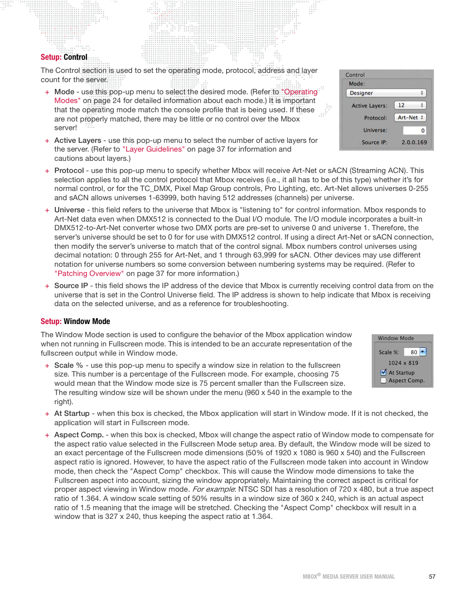 Setup: control, Setup: window mode, Setup: control setup: window mode | PRG Mbox Designer Manual 3.9 User Manual | Page 65 / 206