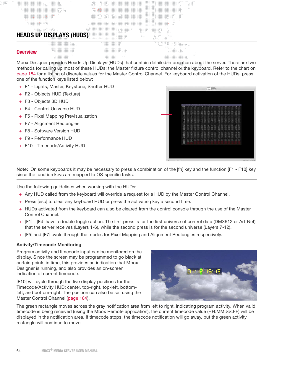 Heads up displays (huds), Overview | PRG Mbox Designer Manual 3.9 User Manual | Page 72 / 206