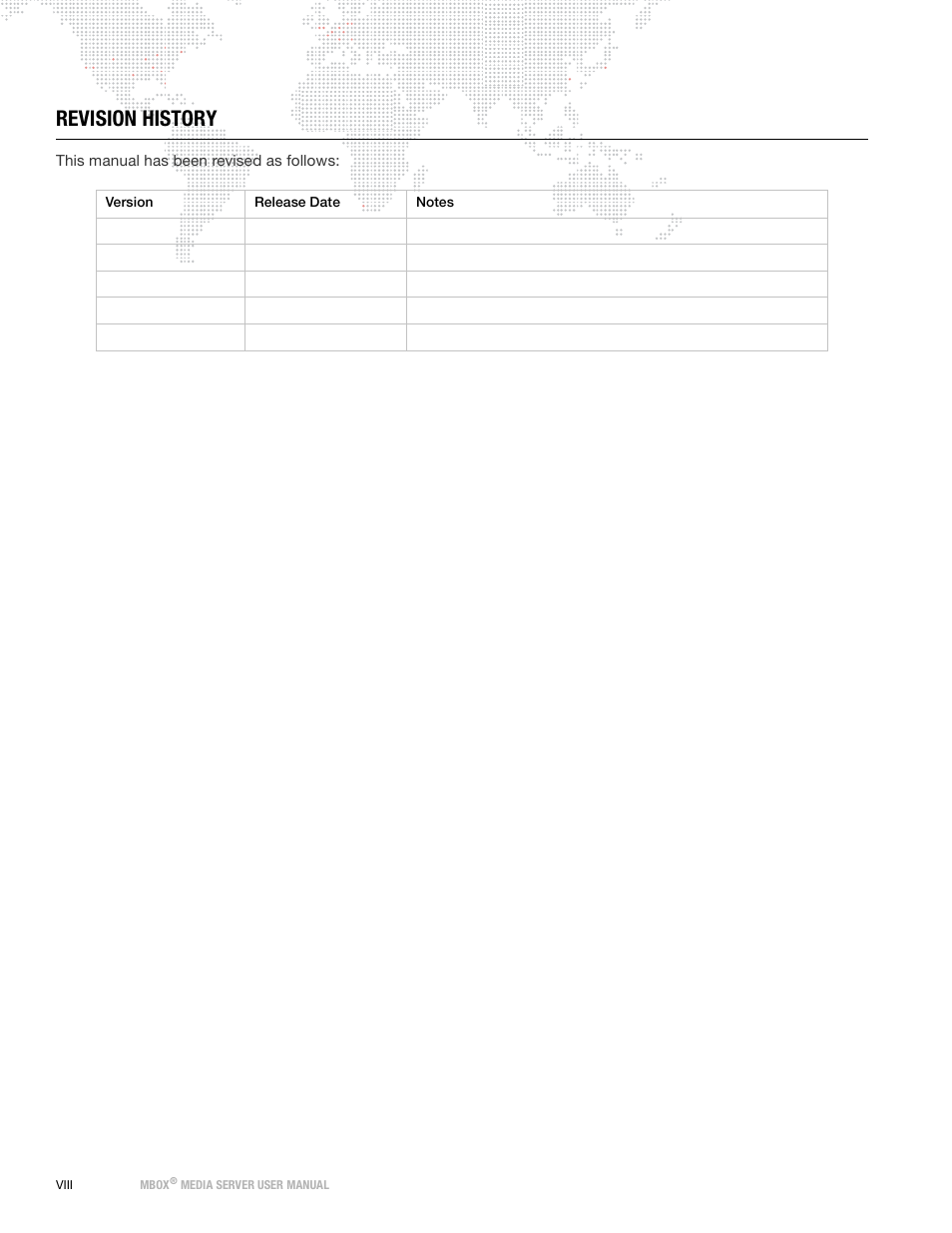 Revision history | PRG Mbox Designer Manual 3.9 User Manual | Page 8 / 206