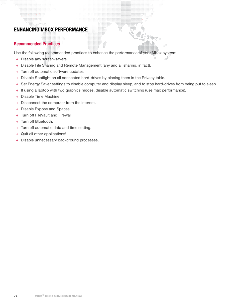 Enhancing mbox performance, Recommended practices | PRG Mbox Designer Manual 3.9 User Manual | Page 82 / 206