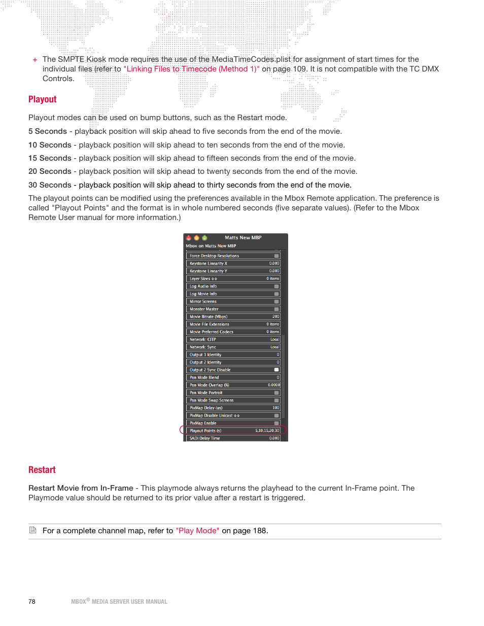Playout, Restart, Playout restart | PRG Mbox Designer Manual 3.9 User Manual | Page 86 / 206