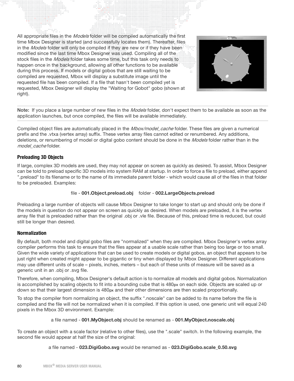 Preloading 3d objects, Normalization, Preloading 3d objects normalization | PRG Mbox Designer Manual 3.9 User Manual | Page 88 / 206