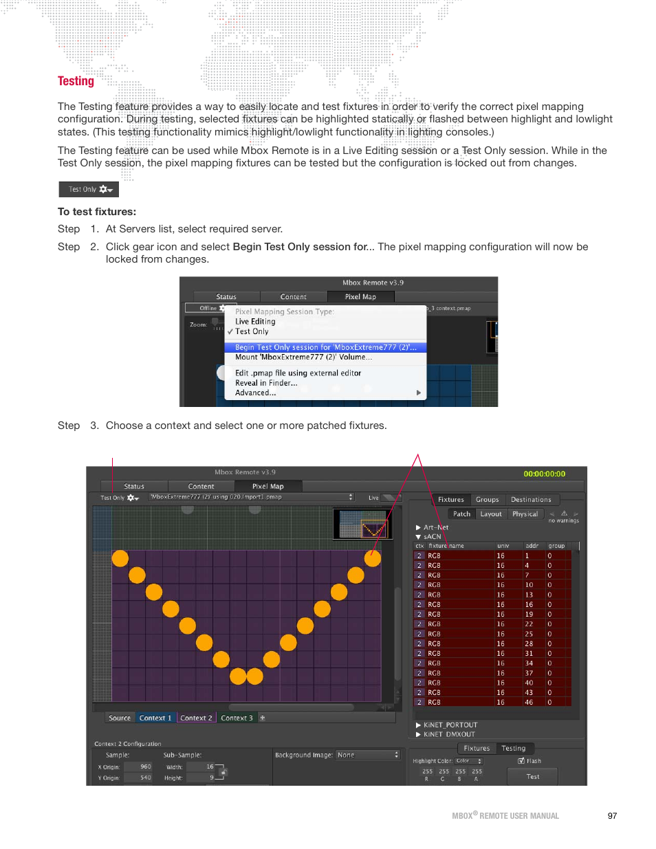 Testing | PRG Mbox Remote Manual 3.9 User Manual | Page 103 / 114