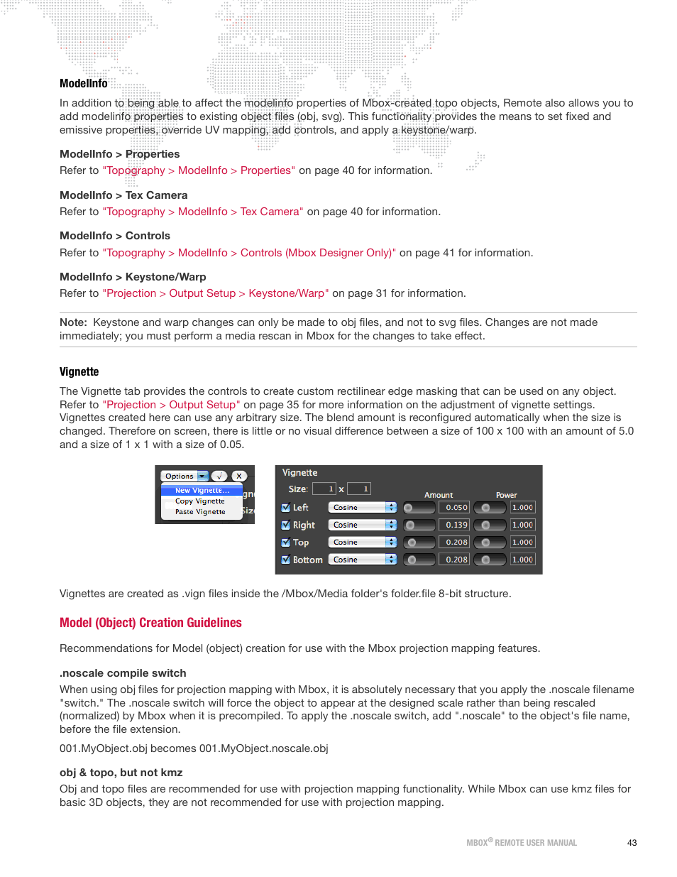 Modelinfo, Vignette, Model (object) creation guidelines | PRG Mbox Remote Manual 3.9 User Manual | Page 49 / 114