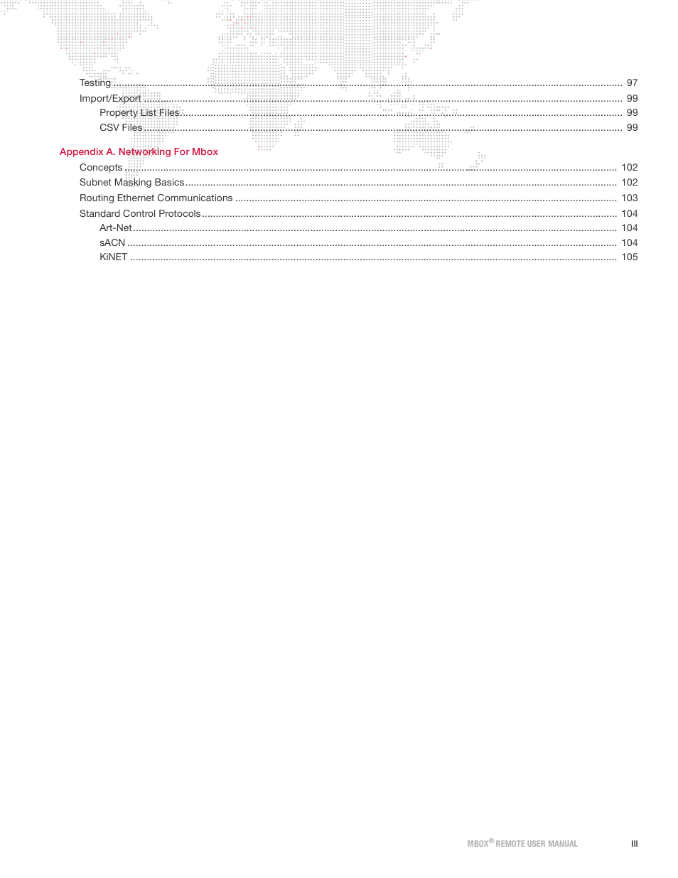 PRG Mbox Remote Manual 3.9 User Manual | Page 5 / 114