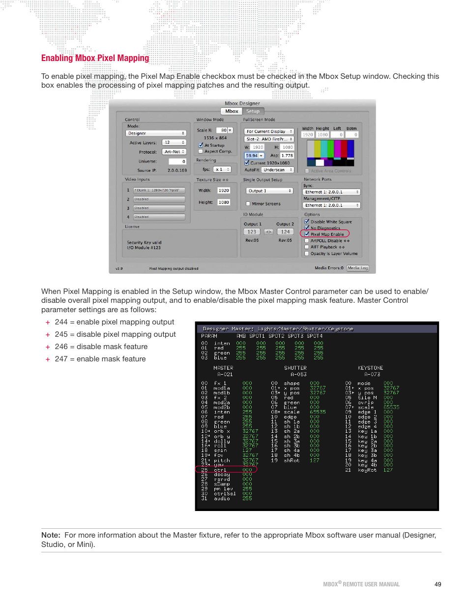 Enabling mbox pixel mapping | PRG Mbox Remote Manual 3.9 User Manual | Page 55 / 114