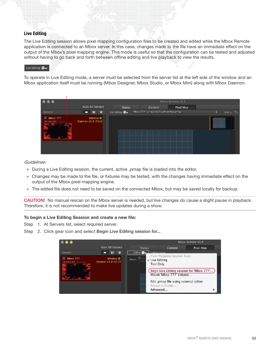 Live editing | PRG Mbox Remote Manual 3.9 User Manual | Page 59 / 114