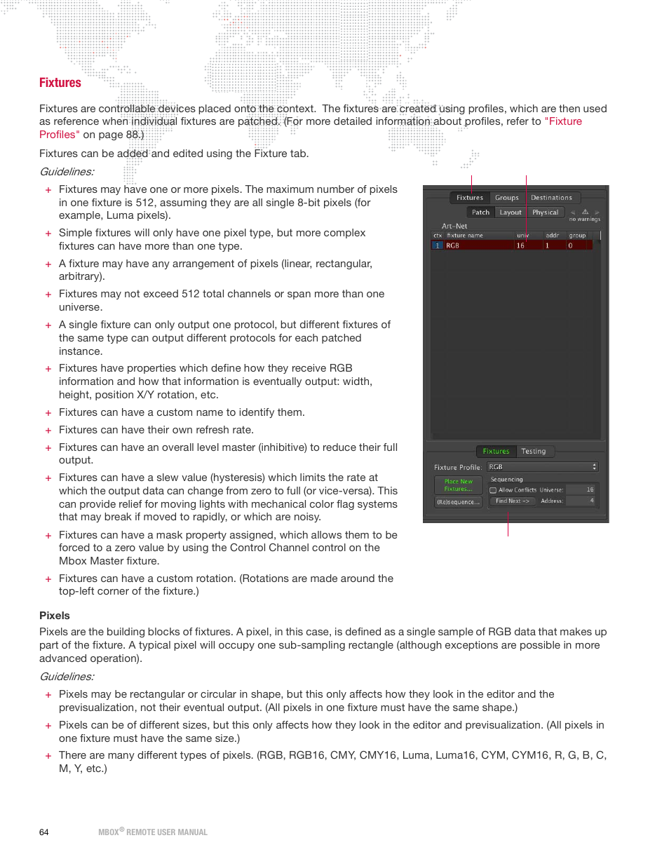 Fixtures | PRG Mbox Remote Manual 3.9 User Manual | Page 70 / 114