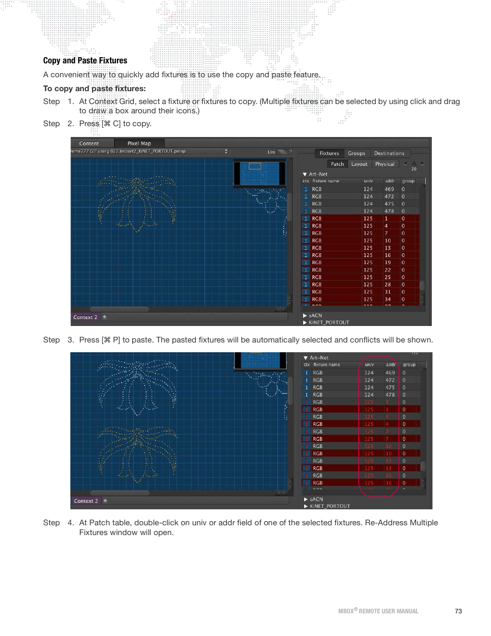 Copy and paste fixtures | PRG Mbox Remote Manual 3.9 User Manual | Page 79 / 114