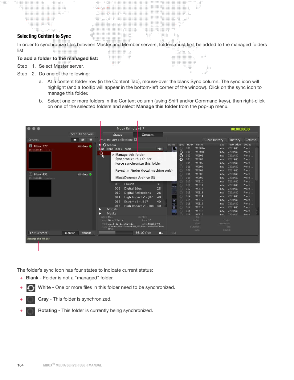 Selecting content to sync | PRG Mbox Designer Manual 3.8 User Manual | Page 192 / 244