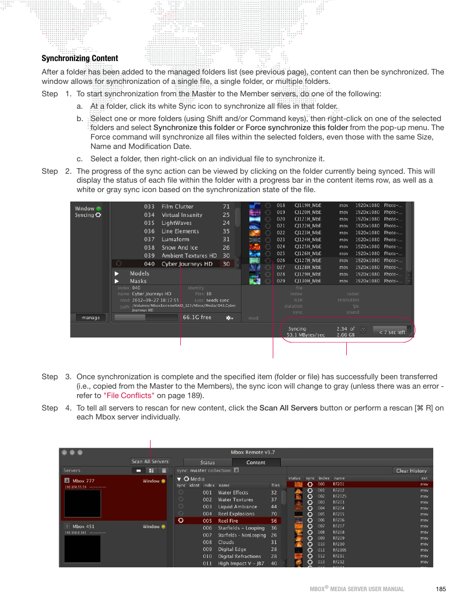 Synchronizing content | PRG Mbox Designer Manual 3.8 User Manual | Page 193 / 244