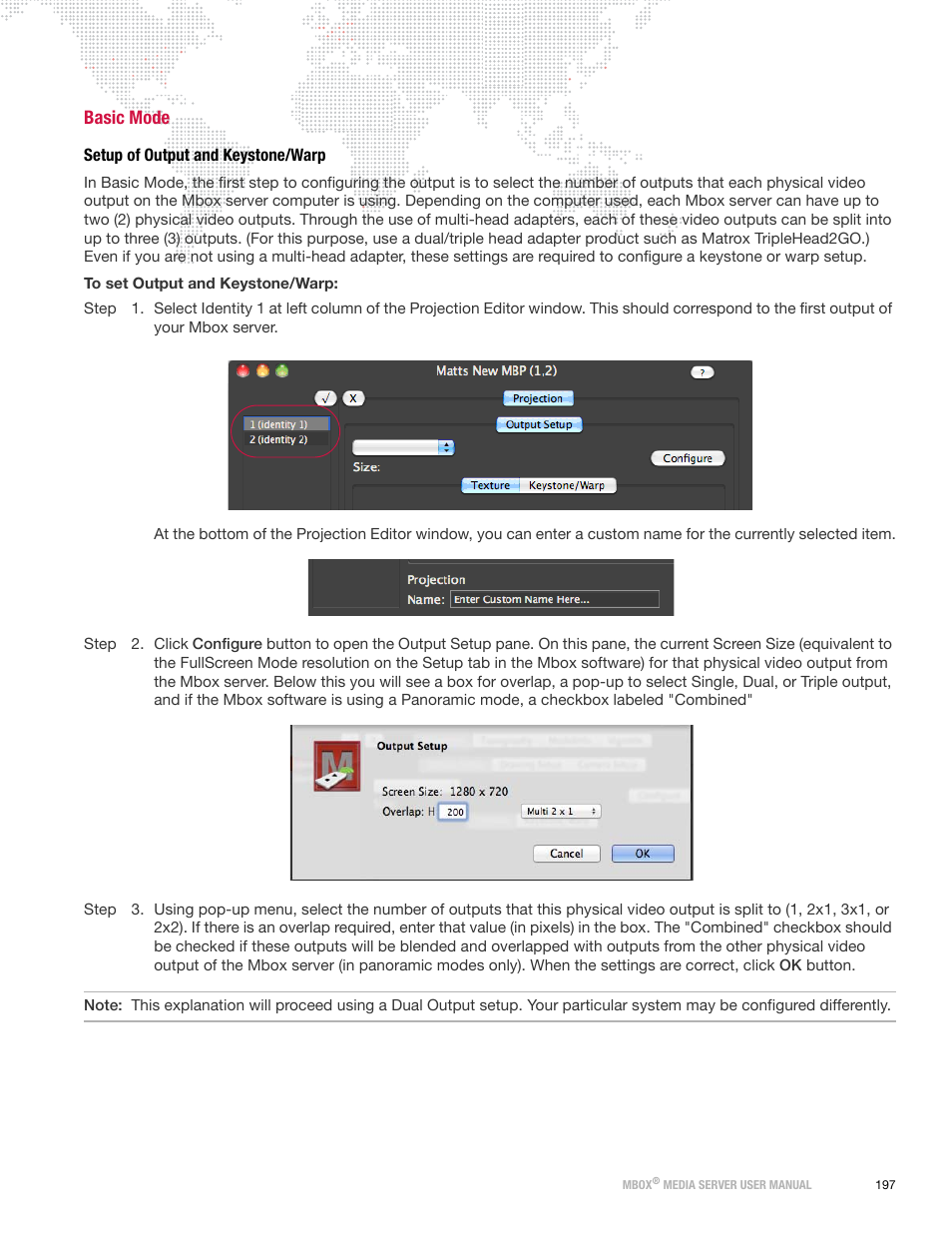 Basic mode, Setup of output and keystone/warp | PRG Mbox Designer Manual 3.8 User Manual | Page 205 / 244