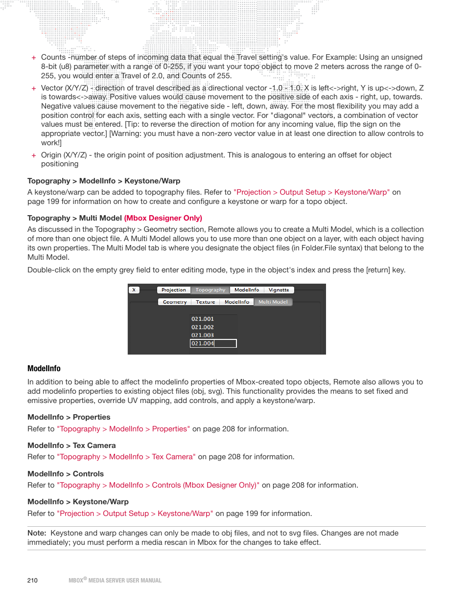 Modelinfo | PRG Mbox Designer Manual 3.8 User Manual | Page 218 / 244