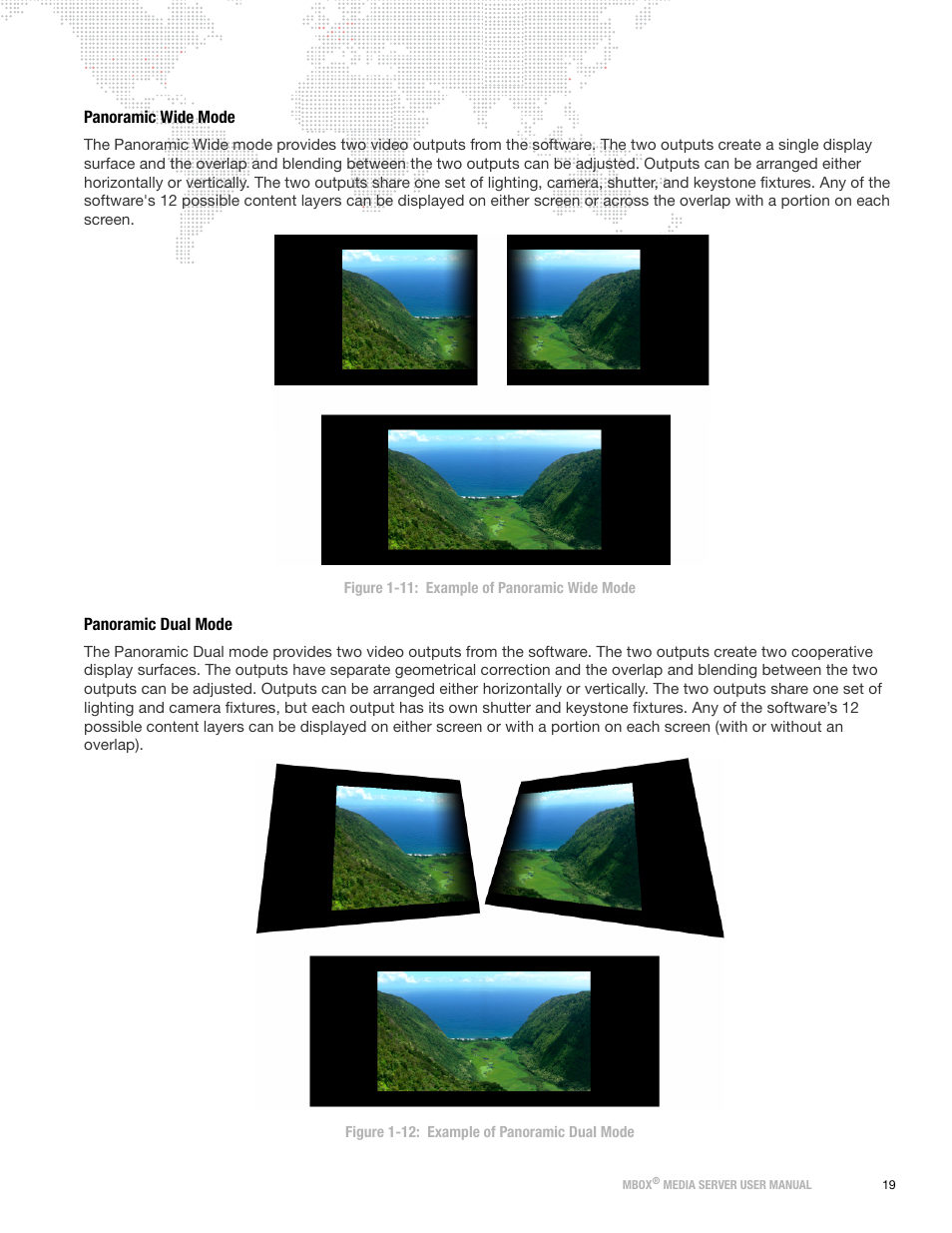 Panoramic wide mode, Panoramic dual mode, Panoramic wide mode panoramic dual mode | PRG Mbox Designer Manual 3.8 User Manual | Page 27 / 244