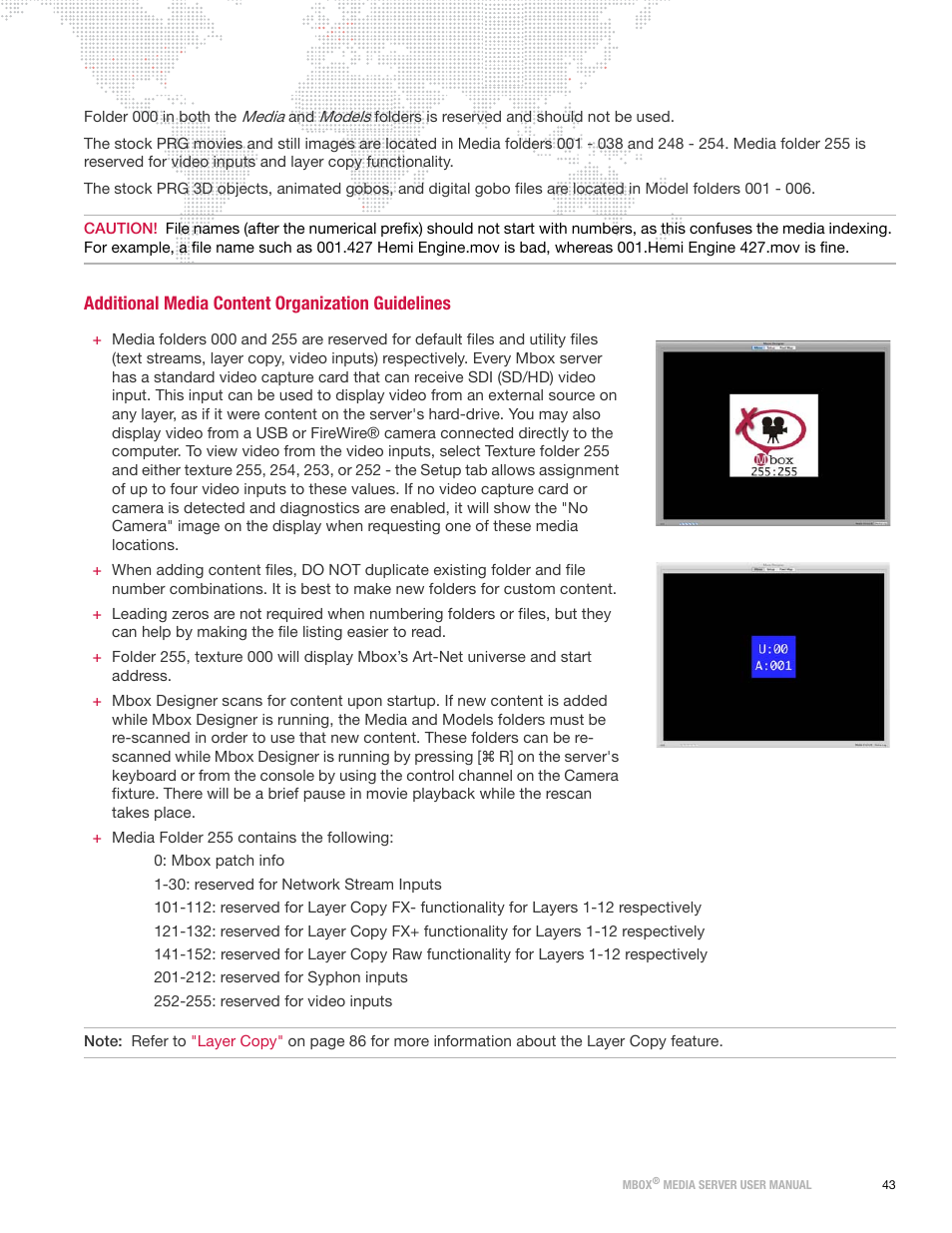 Additional media content organization guidelines | PRG Mbox Designer Manual 3.8 User Manual | Page 51 / 244