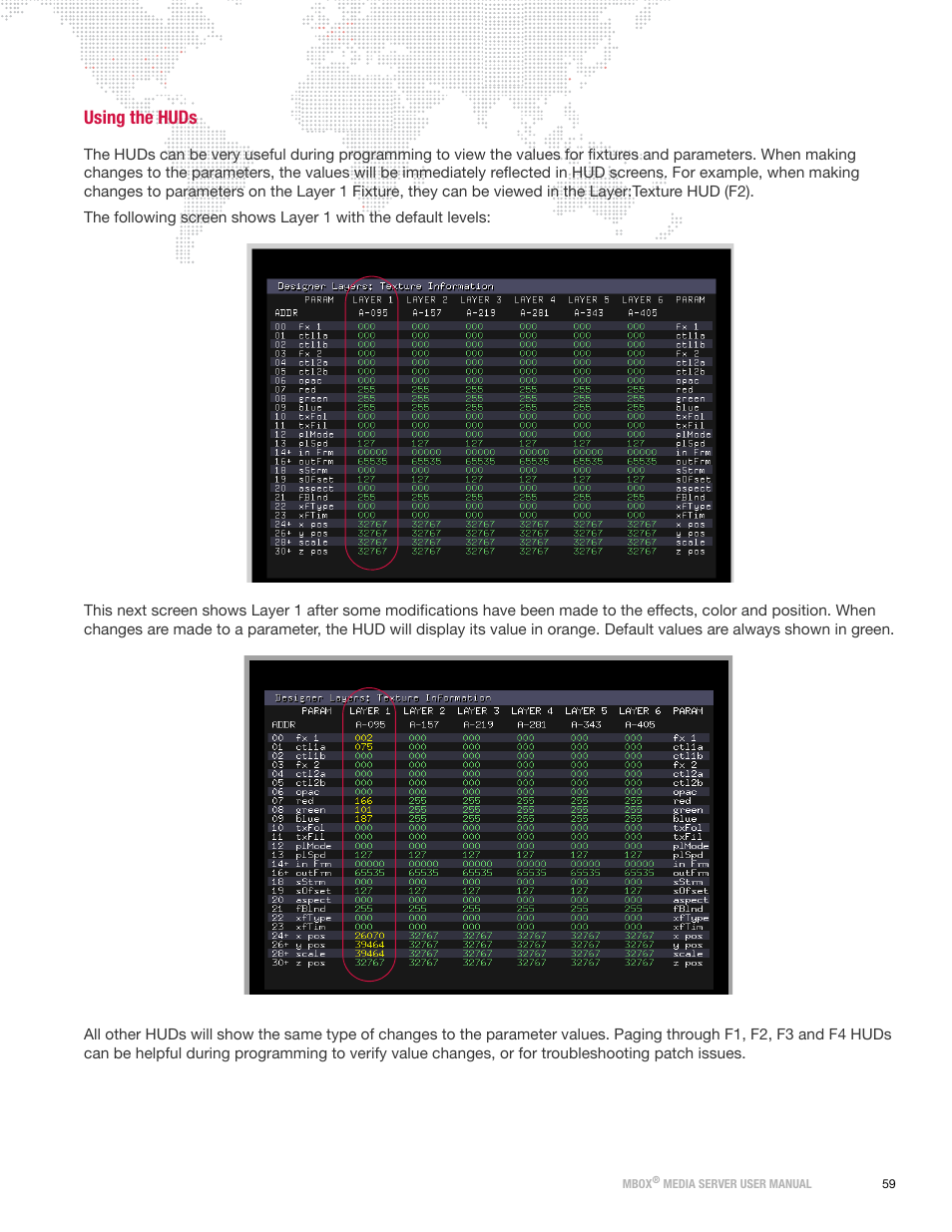 Using the huds | PRG Mbox Designer Manual 3.8 User Manual | Page 67 / 244