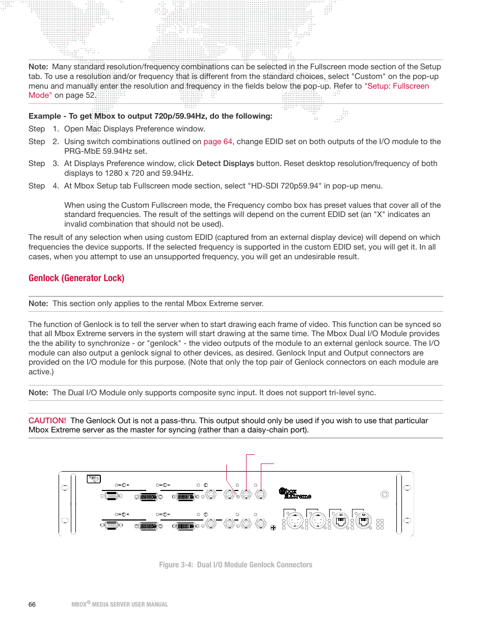 Genlock (generator lock), Dual i/o module | PRG Mbox Designer Manual 3.8 User Manual | Page 74 / 244