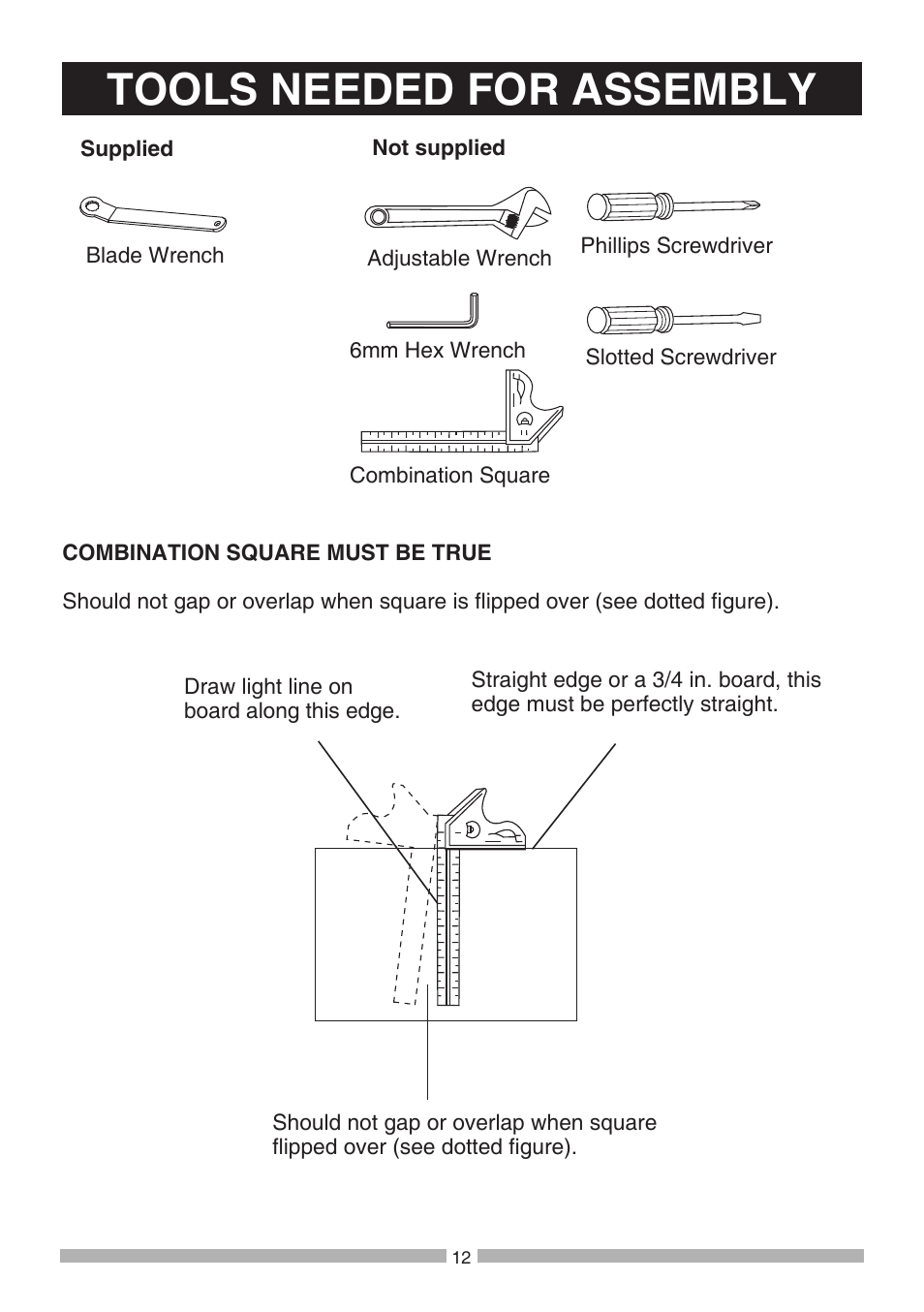 Tools needed for assembly | Craftsman 137.21194 User Manual | Page 12 / 44