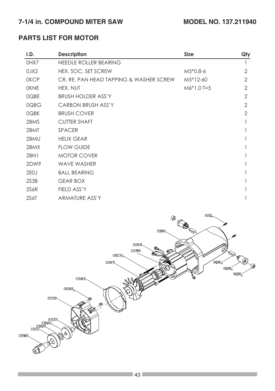 Craftsman 137.21194 User Manual | Page 43 / 44