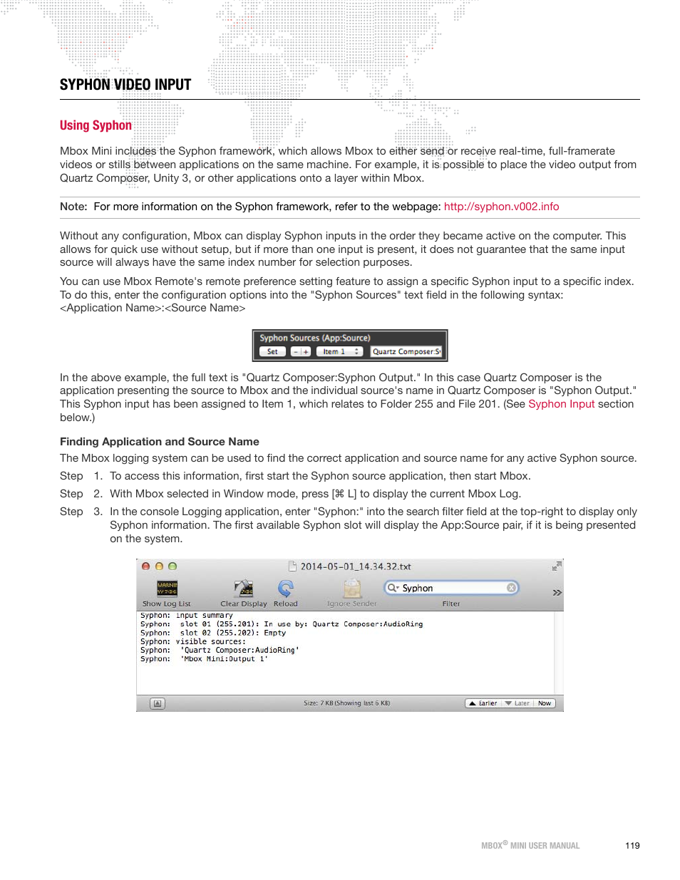 Syphon video input, Using syphon | PRG Mbox Mini Manual 3.8 User Manual | Page 127 / 192