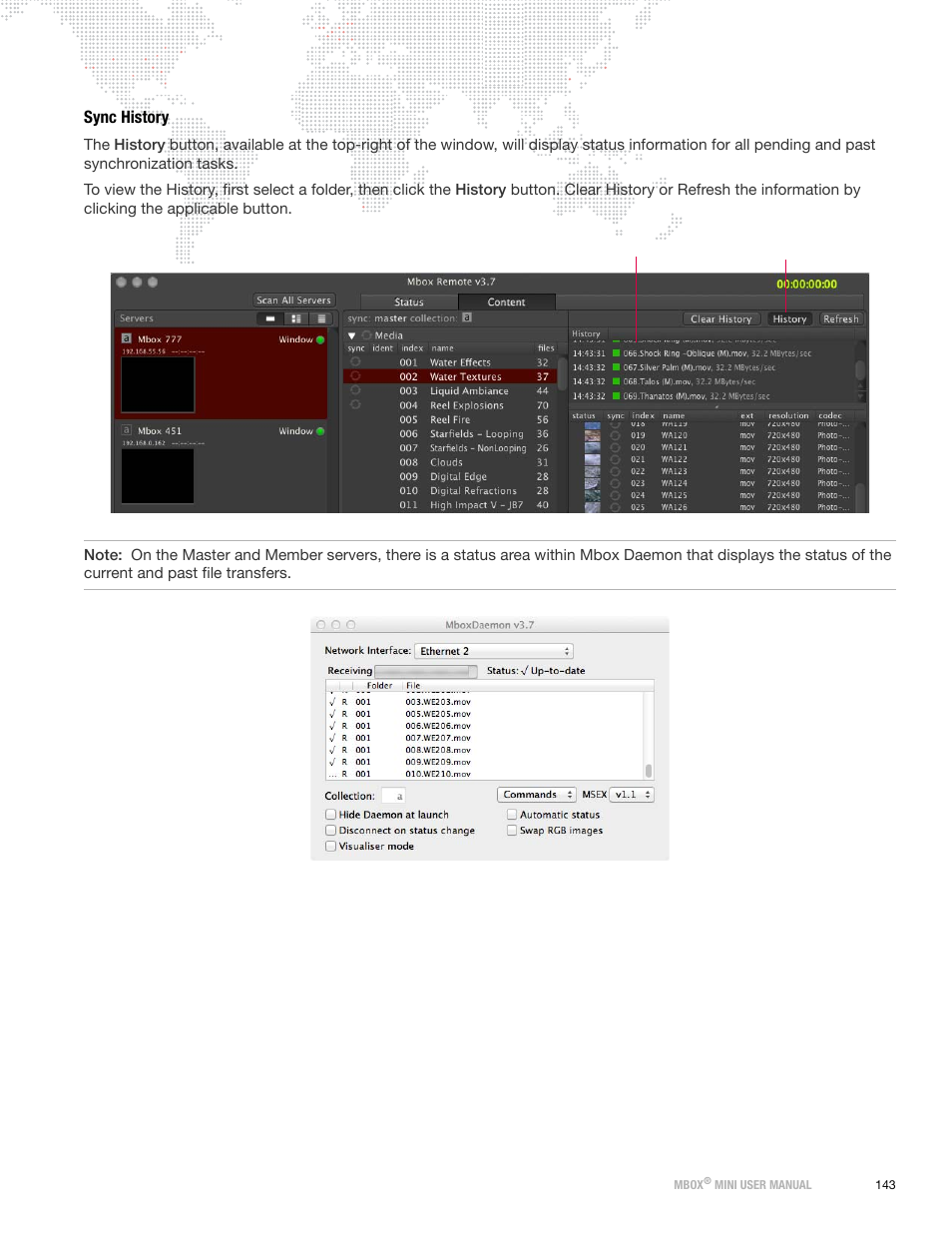 Sync history | PRG Mbox Mini Manual 3.8 User Manual | Page 151 / 192