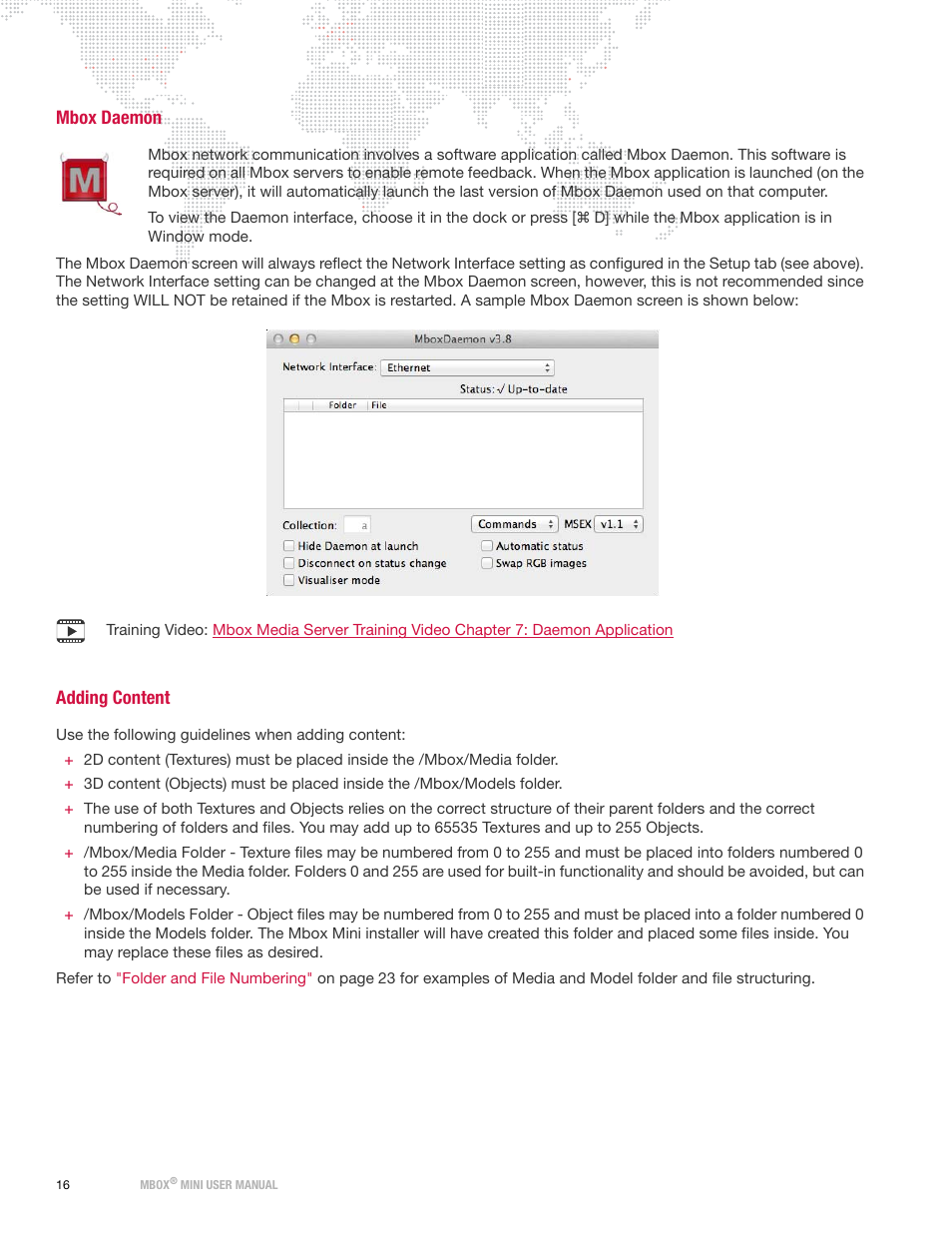 Mbox daemon, Adding content, Mbox daemon adding content | PRG Mbox Mini Manual 3.8 User Manual | Page 24 / 192