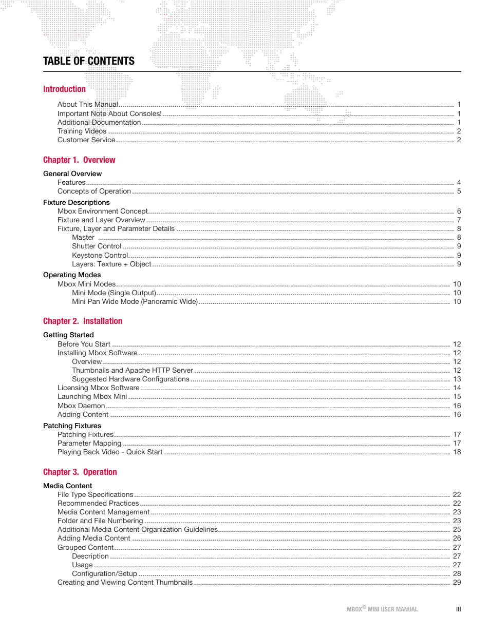 PRG Mbox Mini Manual 3.8 User Manual | Page 3 / 192