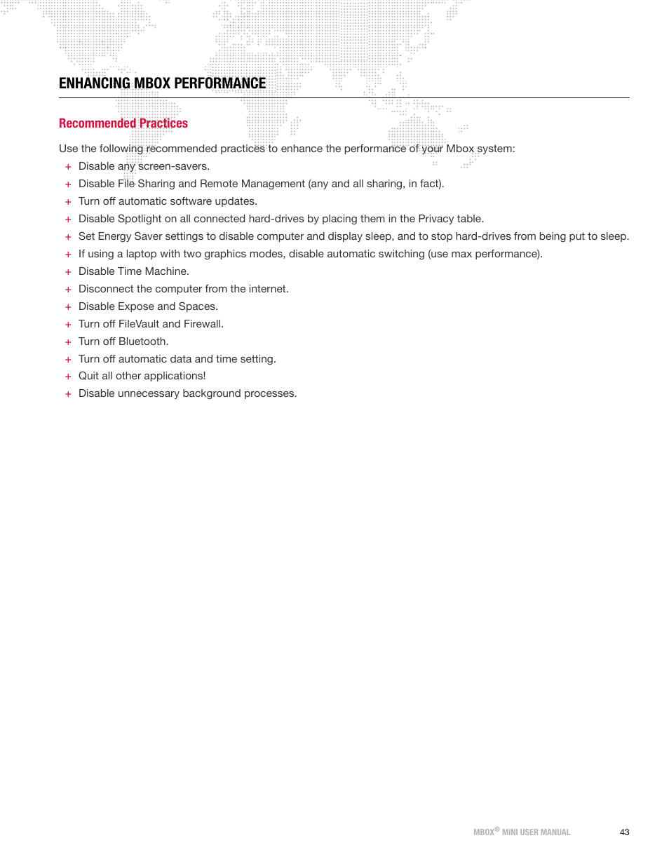 Enhancing mbox performance, Recommended practices | PRG Mbox Mini Manual 3.8 User Manual | Page 51 / 192