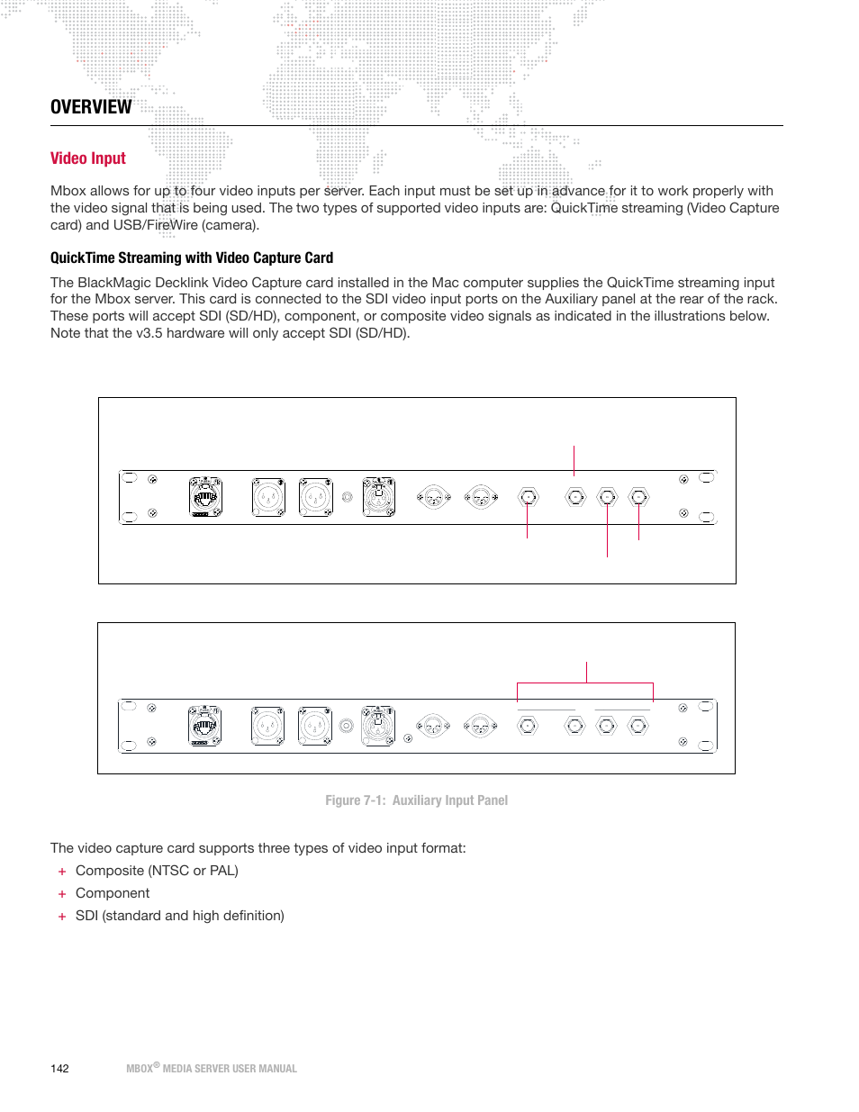 Overview, Video input, Quicktime streaming with video capture card | PRG Mbox Designer User Manual v3.7 User Manual | Page 150 / 232