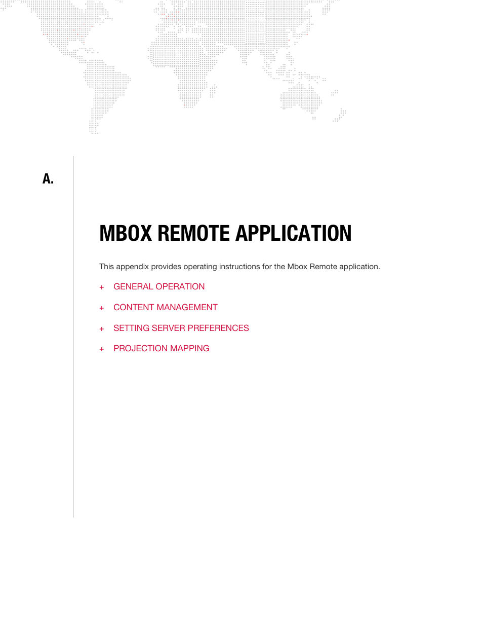 Mbox remote application, Appendix a. mbox remote application | PRG Mbox Designer User Manual v3.7 User Manual | Page 167 / 232