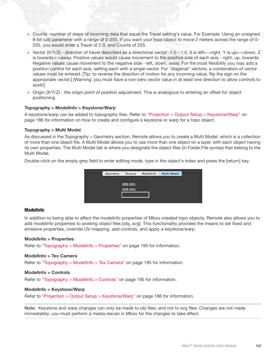 Modelinfo | PRG Mbox Designer User Manual v3.7 User Manual | Page 205 / 232