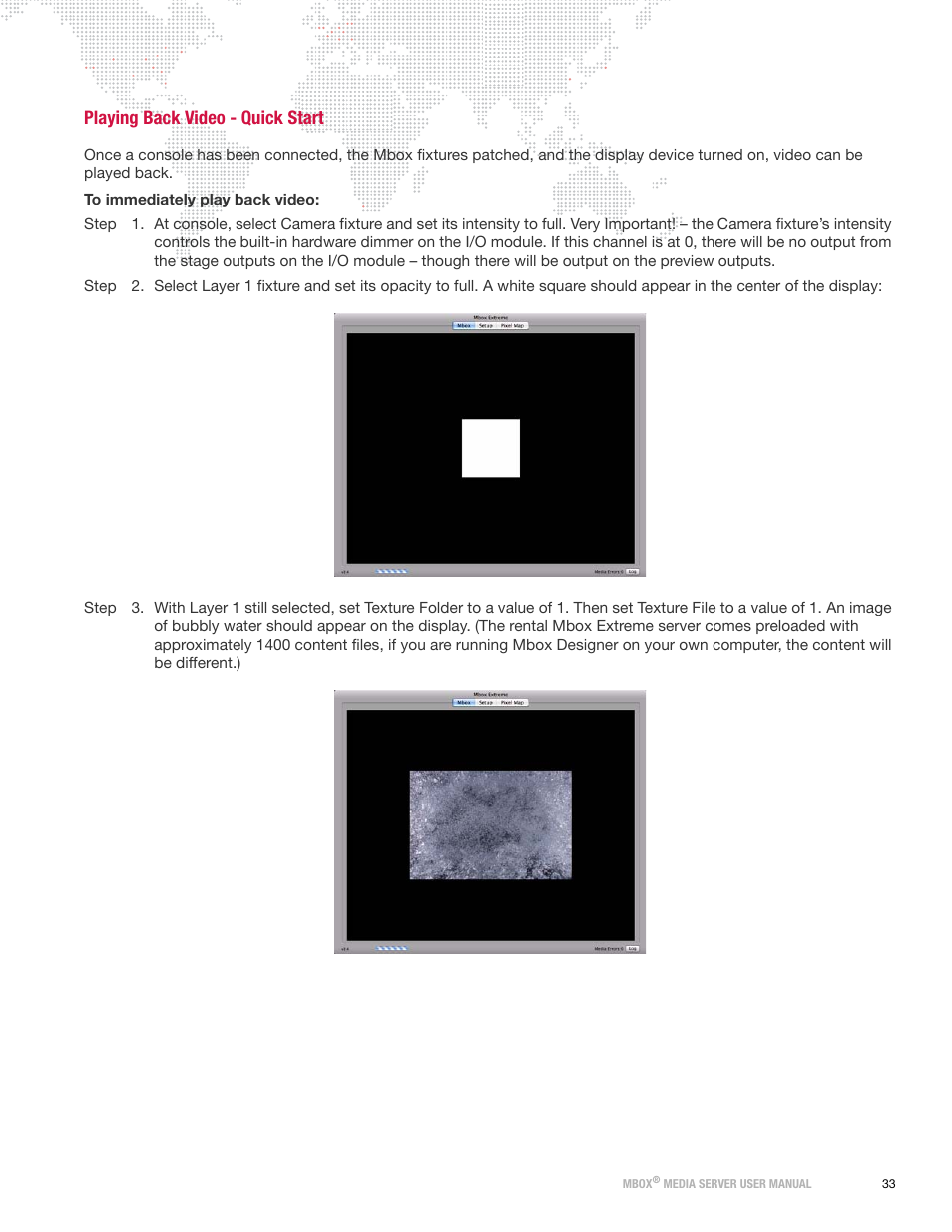 Playing back video - quick start | PRG Mbox Designer User Manual v3.7 User Manual | Page 41 / 232