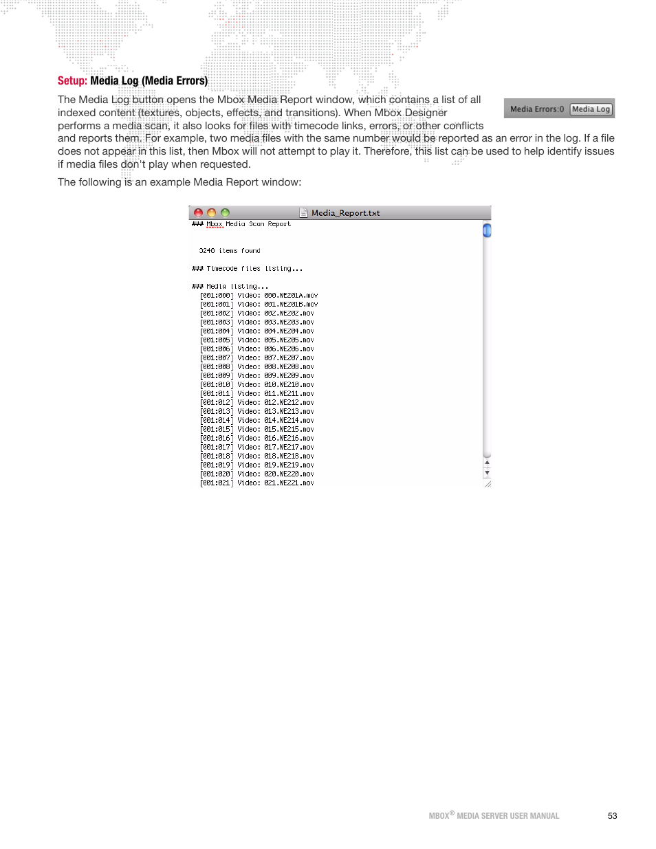 Setup: media log (media errors) | PRG Mbox Designer User Manual v3.7 User Manual | Page 61 / 232