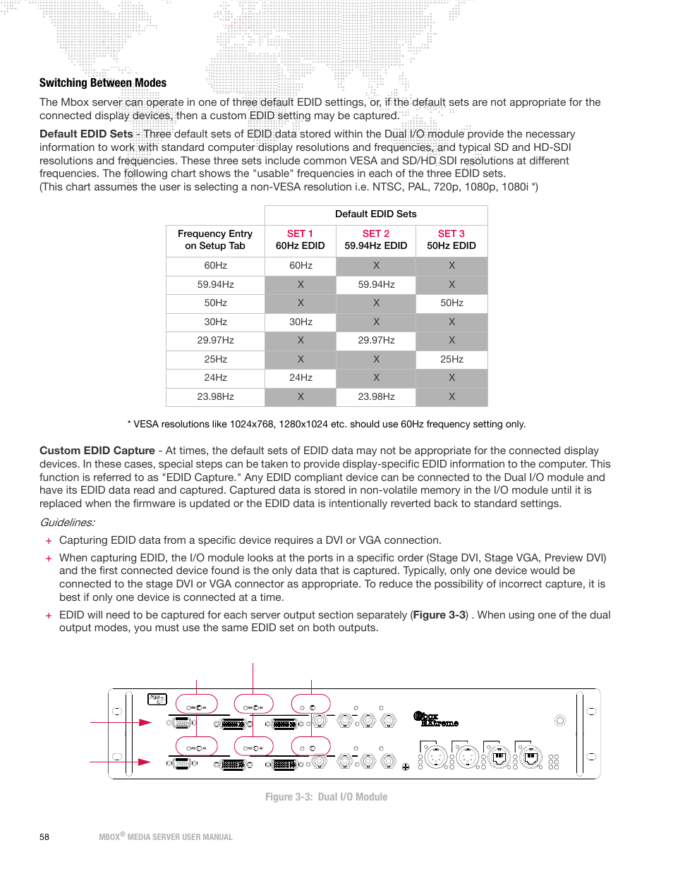 Switching between modes, Guidelines, Dual i/o module | PRG Mbox Designer User Manual v3.7 User Manual | Page 66 / 232