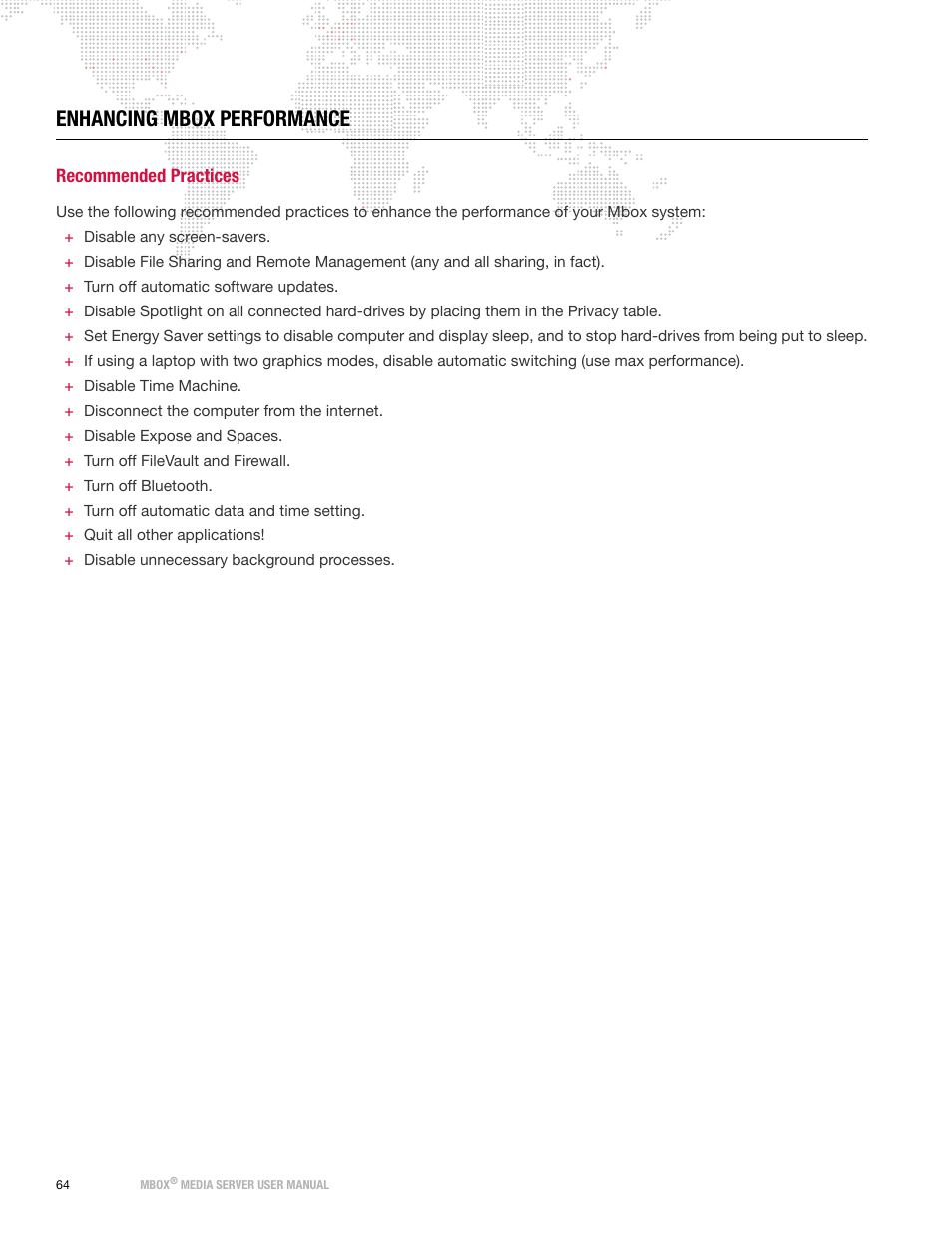 Enhancing mbox performance, Recommended practices | PRG Mbox Designer User Manual v3.7 User Manual | Page 72 / 232
