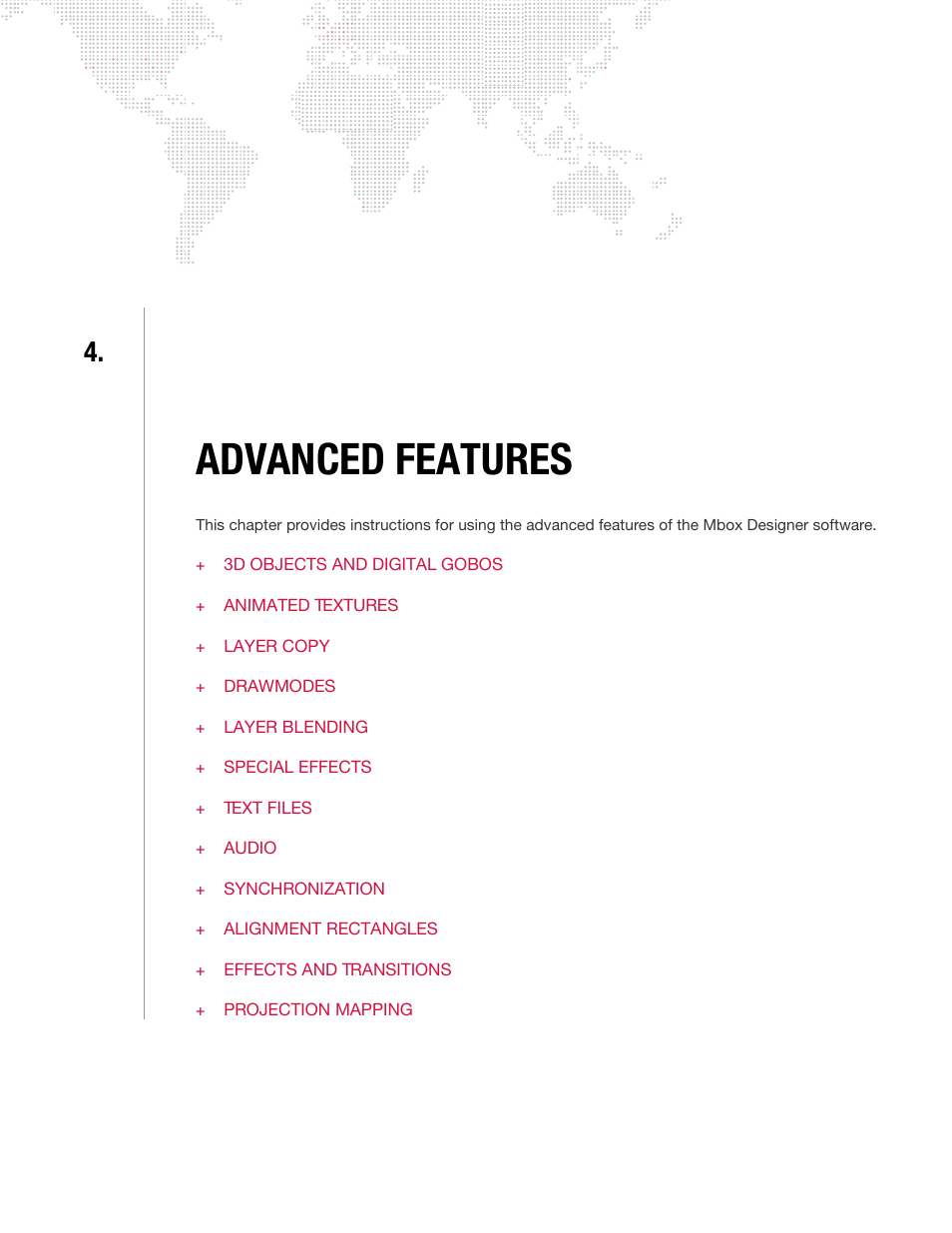 Advanced features, Chapter 4. advanced features | PRG Mbox Designer User Manual v3.7 User Manual | Page 73 / 232