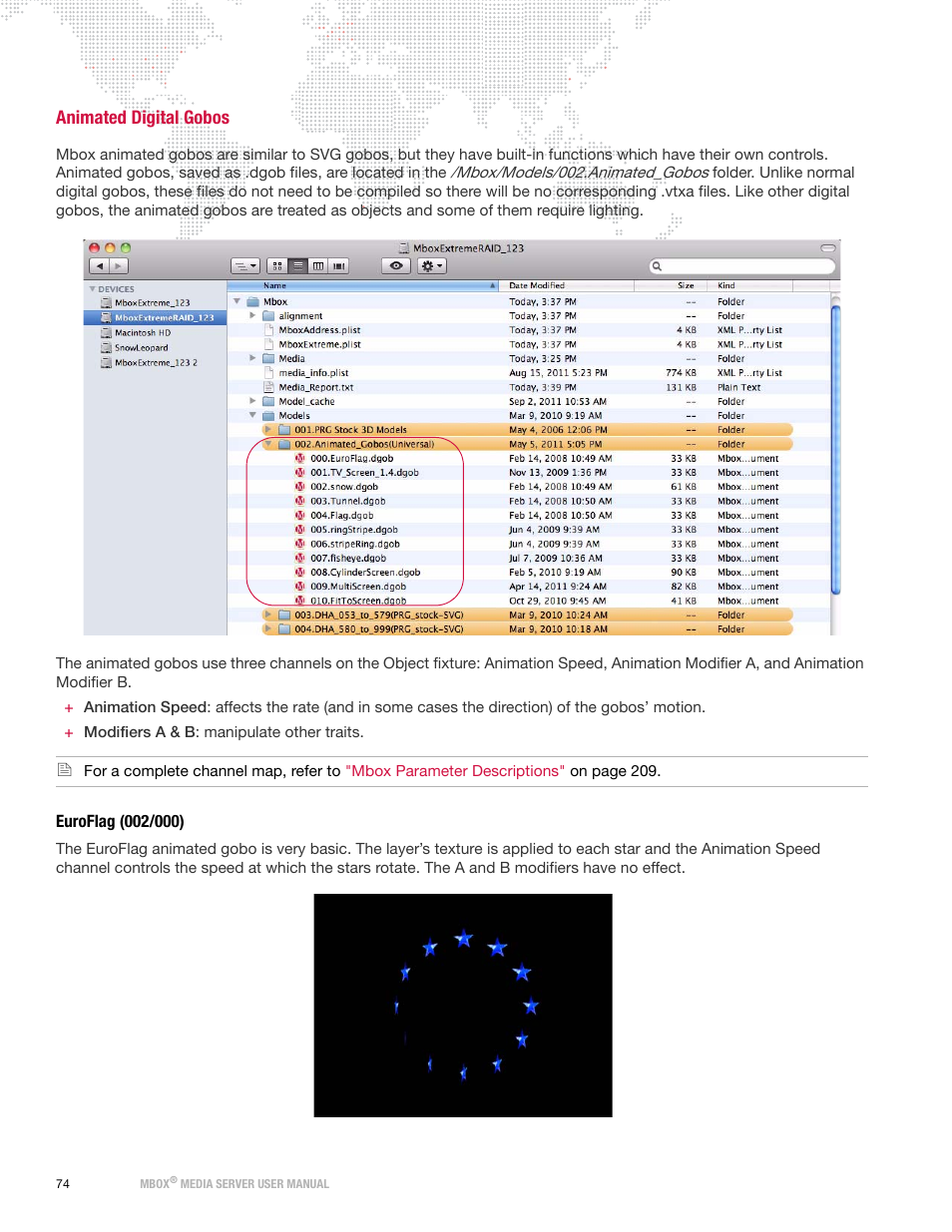 Animated digital gobos, Euroflag (002/000) | PRG Mbox Designer User Manual v3.7 User Manual | Page 82 / 232