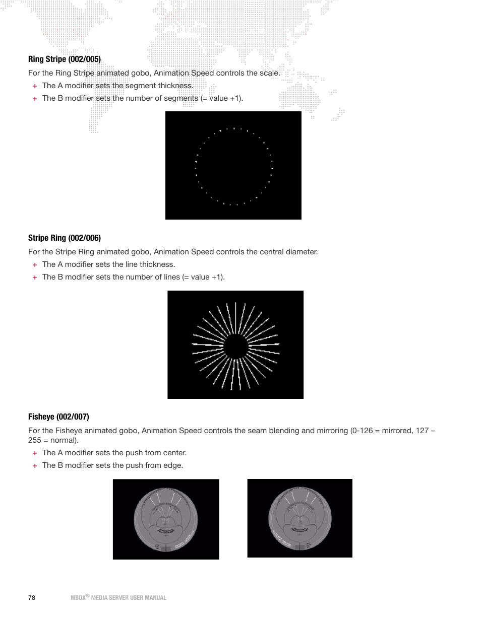 Ring stripe (002/005), Stripe ring (002/006), Fisheye (002/007) | PRG Mbox Designer User Manual v3.7 User Manual | Page 86 / 232